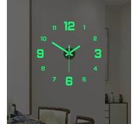 Horloge murale numérique lumineuse, style européen, silencieuse, à monter soi-même, pour bureau, salon, sans perforation, autocollante~00486