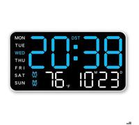 Horloge murale numérique - PZCC - PZCC - Affichage LED - Double alarme (jours ouvrables) - Température & humidité