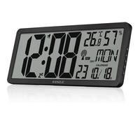 horloge murale numérique radio-pilotée - Affichage XXL - Température et humidité - Réveil intégré