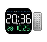Horloge murale numérique Réveil carré avec télécommande, date et