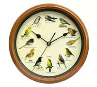 Horloge murale oiseau chantant 33 cm des noms et chansons oiseaux musique de Noël