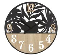 Horloge murale Palm en fer noir avec décor feuilles de palmier