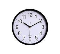 Horloge murale parlante en plastique à quartz pour chambre à coucher, salon, 25 cm (noir, 25 x 4 cm)