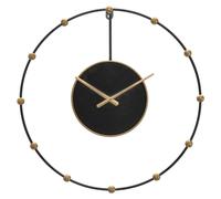 Horloge murale Pearl en fer noir grand diamètre