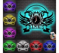 Horloge murale personnalisée pour course de moto à suspendre - Cadeau personnalisé - Horloge murale de moto pour chambre à coucher, salon - Horloge murale multicolore - Décoration d'intérieur avec