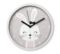 Hama Horloge murale pour enfant – silencieuse sans tic-tac Ø25 cm Motif lapin Gris, pile incluse
