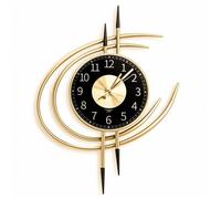 Horloge murale - PZCC - 54 cm - Sans tic-tac (mouvement quartz) - Métal noir - Chiffres 3D lisibles