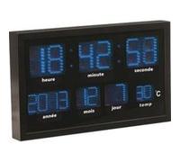 Lunartec Horloge murale radio-pilotée à LED bleues