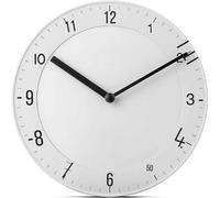 Horloge murale radio-pilotée classique 20 cm, DCF, GMT, silencieuse, blanche