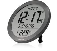 Horloge murale radio-pilotée KIENZLE avec température intérieure anthracite