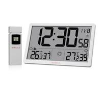 Horloge murale radio-pilotée météo kienzle jumbo neo lcd blanche