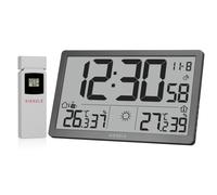Horloge murale radio-pilotée météo KIENZLE Jumbo NEO LCD grise