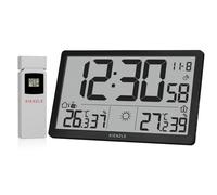 Horloge murale radio-pilotée météo kienzle jumbo neo lcd noire