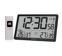 Horloge murale radio-pilotée météo KIENZLE Jumbo NEO LCD noire