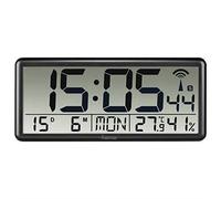 Horloge Murale Radio-pilotée numérique Jumbo Noir