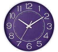 Horloge murale radiocommandée de 25 cm, facile à lire, pour la cuisine, la chambre à coucher ou la salle de bains