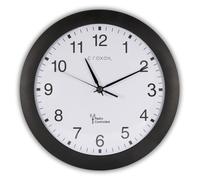 Horloge murale radiocommandée de 30 cm, noire, pour le salon ou le bureau, horloge murale radiocommandée très précise, grande, noire