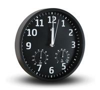 Horloge murale radiopilotée hygromètre thermomètre fond noir