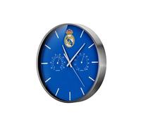 Horloge murale Real Madrid thermo/hygro cadre aluminium Bleu