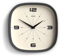Horloge murale rétro | Carrée, ronde | 25 cm | Gris foncé | Horloge pour la cuisine, le salon ou le bureau