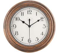 Horloge murale rétro de 23 cm au look doré - Horloge ancienne sans tic-tac