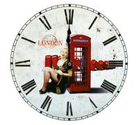 Horloge murale rétro decoration Londres chiffres romains salle de séjour appartement chambre