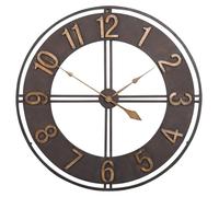 Horloge murale rétro en fer forgé avec chiffres arabes
