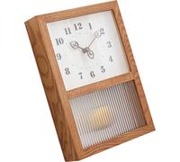 Horloge murale rétro japonaise en bois de noyer et verre Petite horloge murale décorative rectangulaire avec pendule pour la maison, le salon, la cuisine et le bureau
