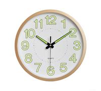 Horloge Murale Ronde 30cm Lumineuse Silencieuse(Gold) | Design rond 30cm, aiguilles lumineuses, mouvement quartz silencieux, pour idéal nuit, plastique léger
