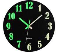 Horloge murale ronde à LED en MDF, fonctionnant à piles, sans tic-tac, diamètre 30 cm