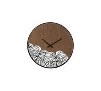 HORLOGE MURALE BOIS/FEUILLE
