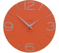 Horloge murale ronde en aluminium, 30 cm, orange, style simple et moderne, mécanisme italien, fabrication artisanale, 30 couleurs au choix, bois