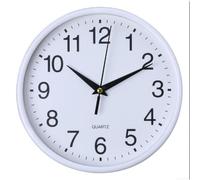 Horloge murale ronde en plastique ABS 20 cm Design moderne Blanc | Mouvement silencieux sans tic-tac, chiffres LED clairs, forme ronde minimaliste, s'adapte à la décoration moderne