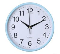 Horloge murale ronde en plastique ABS 20 cm Design moderne Bleu | Mouvement silencieux sans tic-tac, chiffres LED clairs, forme ronde minimaliste, s'adapte à la décoration moderne