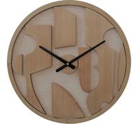 Horloge murale ronde marron Rebecca Mobili avec cadran sculpté