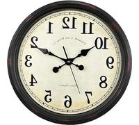 Horloge murale ronde vintage à quartz de 40 cm, silencieuse, pour le salon ou la chambre à coucher