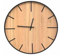 Horloge murale rustique de 39 cm - Horloge en fer et matériau composite en bois - Mécanisme silencieux - Design industriel vintage - Décoration murale - Marron