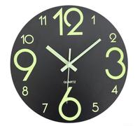 Horloge Murale Silencieuse 40cm pour bois Rétro Tictac Lumineuse Nuit Salon Décoration(C)