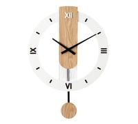 Horloge Murale Silencieuse à Balancier - Design Moderne - Bois Massif & PMMA - 40x55cm - Style Minimaliste - Chiffres romains