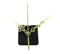 Horloge murale silencieuse à faire soi-même avec longue tige pour visages épais, mécanisme à quartz doré et noir avec trois aiguilles pour réparation de décoration de jardin (11#002)