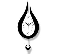 Horloge murale silencieuse à piles, sans tic-tac, 51 cm, motif goutte d'eau, horloge murale pivotante en acrylique,noir