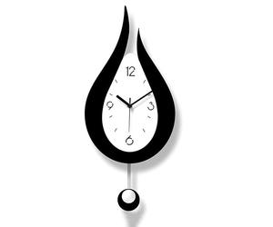 Horloge murale silencieuse à piles, sans tic-tac, 51 cm, motif goutte d'eau, horloge murale pivotante en acrylique,noir