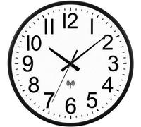 Horloge murale silencieuse radiocommandée, sans tic-tac. Horloge à suspendre pour le salon, la chambre, le bureau ou la cuisine. 30 x 30 cm