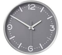 NEDIS Horloge Murale analogique, Mouvement à Quartz Silencieux, sans tic-tac, Cadre en Aluminium Moderne pour la Maison et Le Bureau, Facile à Lire, diamètre de 30 cm - Argenté/Gris
