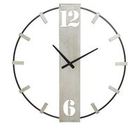 Horloge murale Silvery en fer noir et argent
