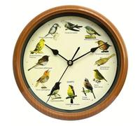 Horloge murale simple et silencieuse avec son réveil rond chantant des oiseaux cadeau de pendaison de crémaillère créatif