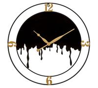 Horloge murale Splash en fer noir et or effet coulée