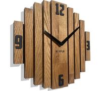 Horloge murale Symmetry horloge murale chêne salle de bain salon bois modernediamètre sans tic-tac aspect bois (chêne, 30cm)