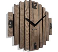 Horloge murale Symmetry horloge murale chêne salle de bain salon bois modernediamètre sans tic-tac aspect bois (brun, 30cm)