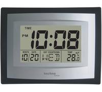 La Crosse Technology Horloge murale Techno Line WS 8004 – à quartz – 22 x 17 x 3,5 cm – Argent/Noir